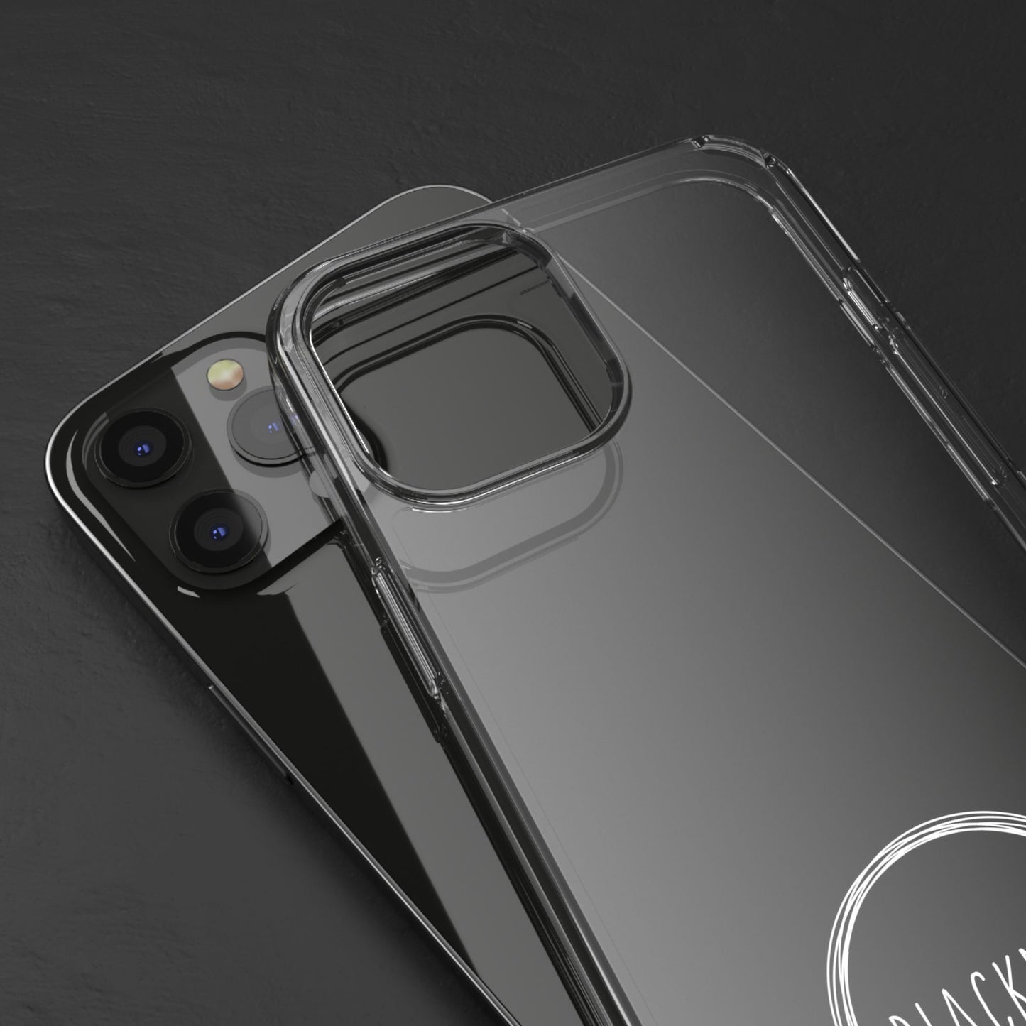 Blacknot White Logo Clear Cases