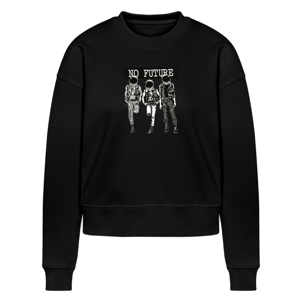 No Future Cropped Organic Sweatshirt - black