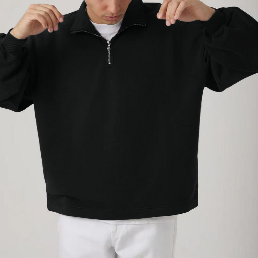 Blacknot Heavyweight Stand-Up Collar Half-Zip Sweatshirt
