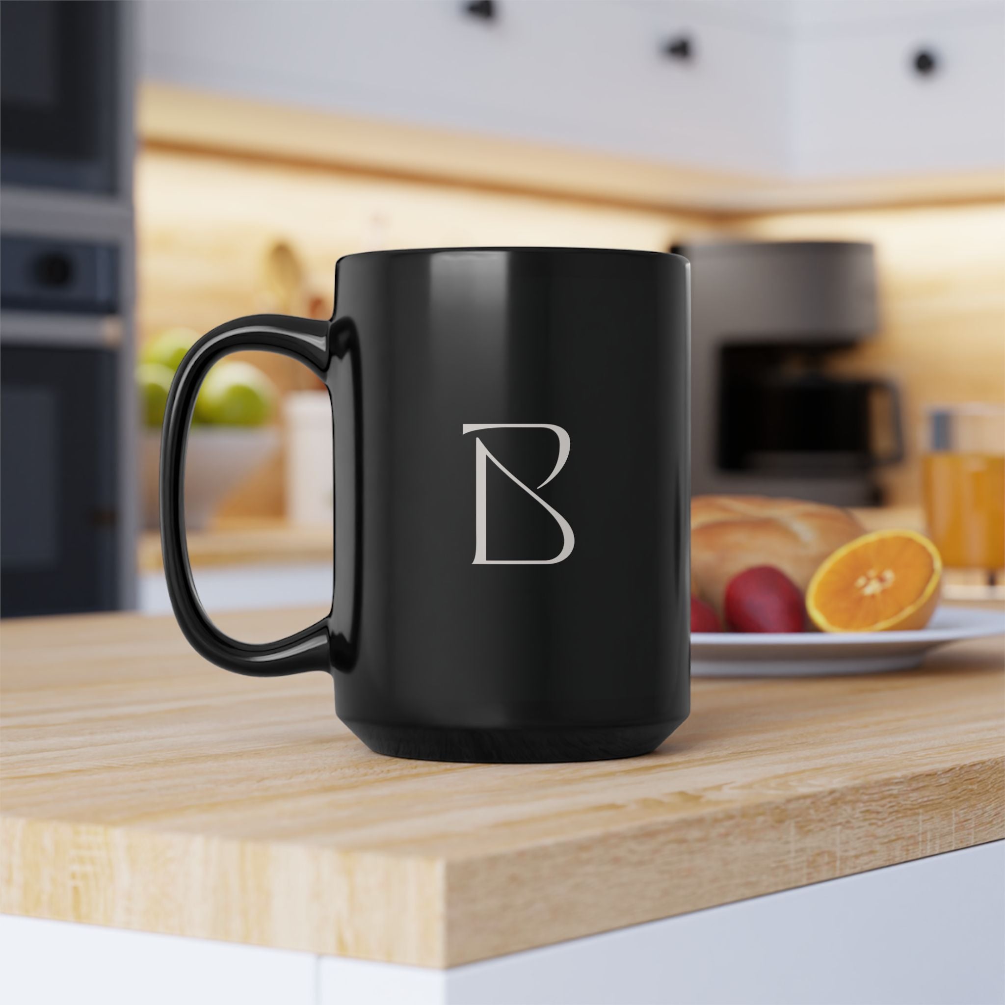 Black 15oz Ceramic Mug — Classic Coffee & Tea Cup