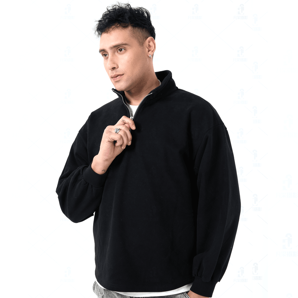 Blacknot Heavyweight Stand-Up Collar Half-Zip Sweatshirt