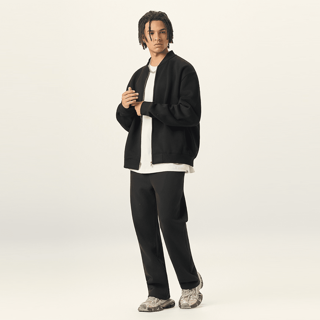 Blacknot Fleece Zip-Up Baseball Jacket