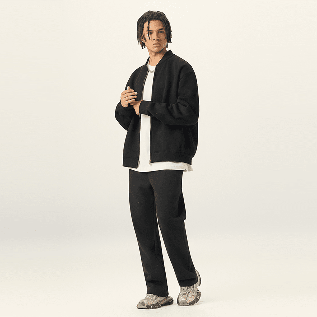 Blacknot Fleece Zip-Up Baseball Jacket