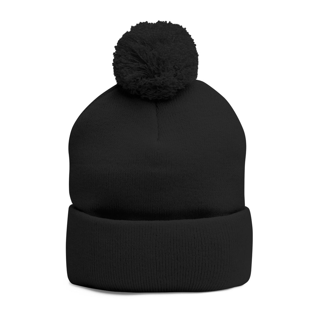 Embroidered Pom-Pom Beanie - Blacknot Cozy Hat
