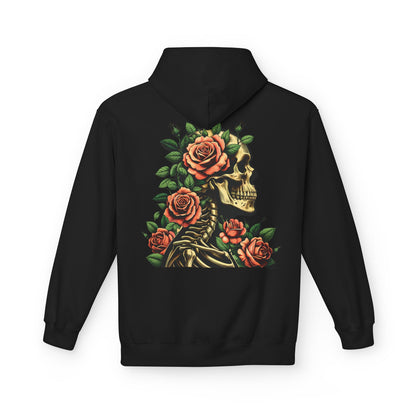 Skull with Roses - Midweight Softstyle Fleece Hoodie