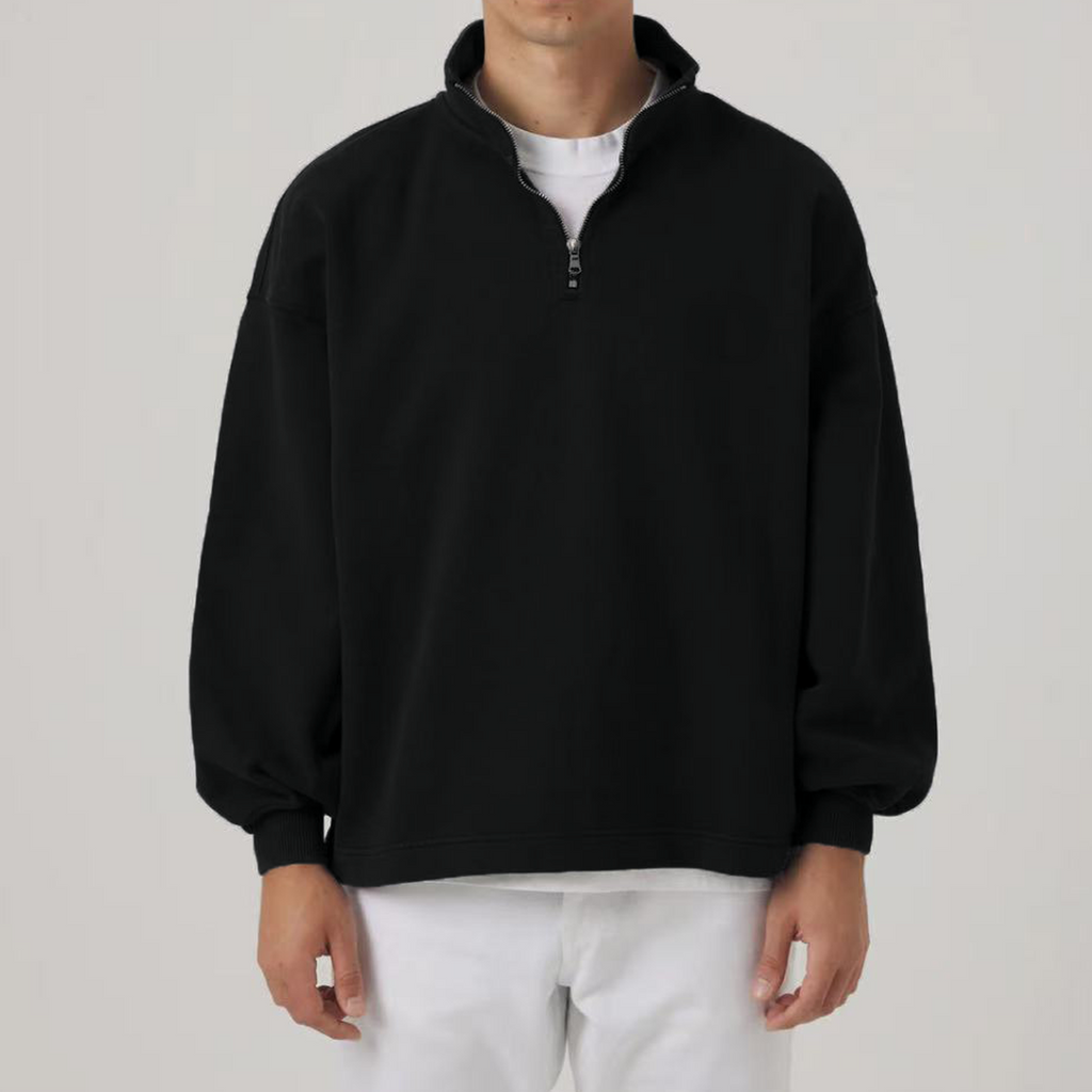Blacknot Heavyweight Stand-Up Collar Half-Zip Sweatshirt