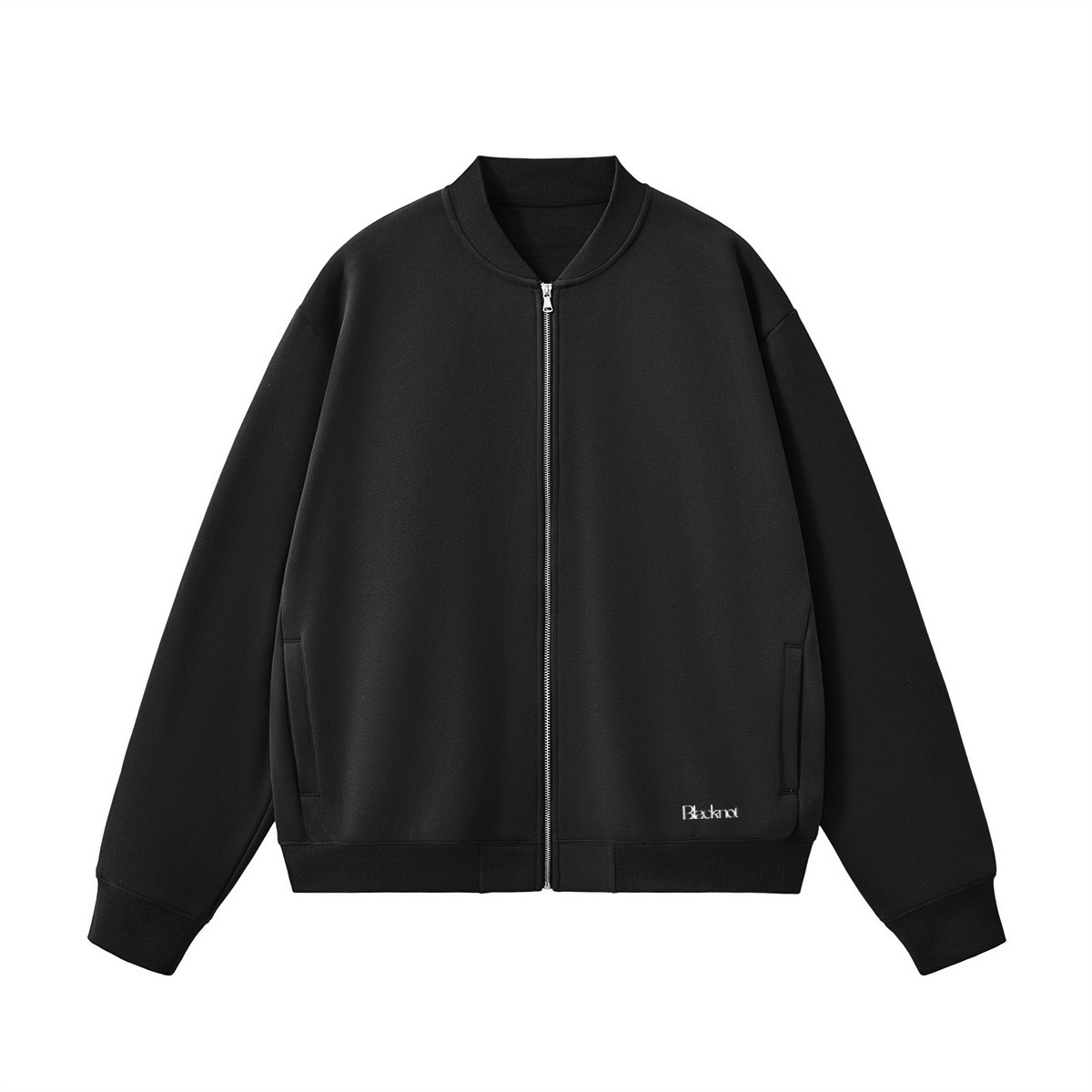 Blacknot Fleece Zip-Up Baseball Jacket