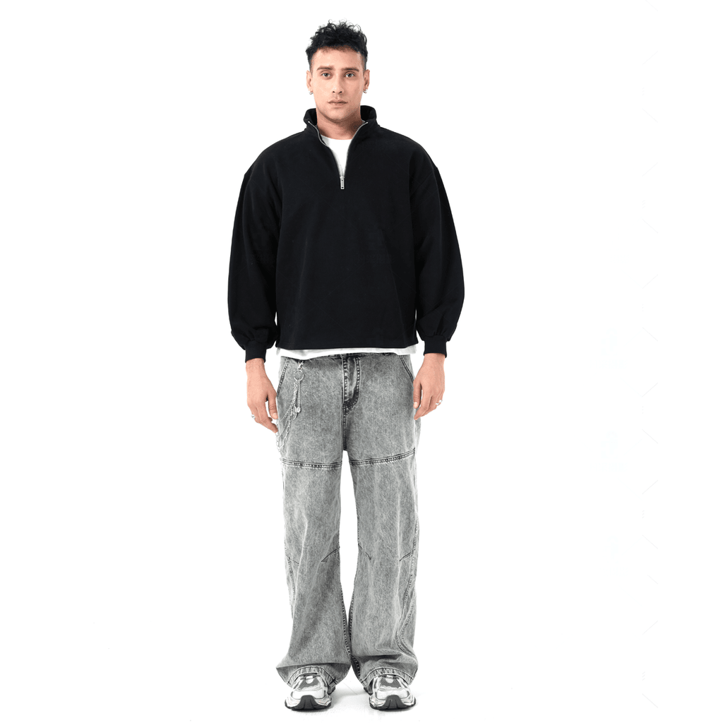 Blacknot Heavyweight Stand-Up Collar Half-Zip Sweatshirt