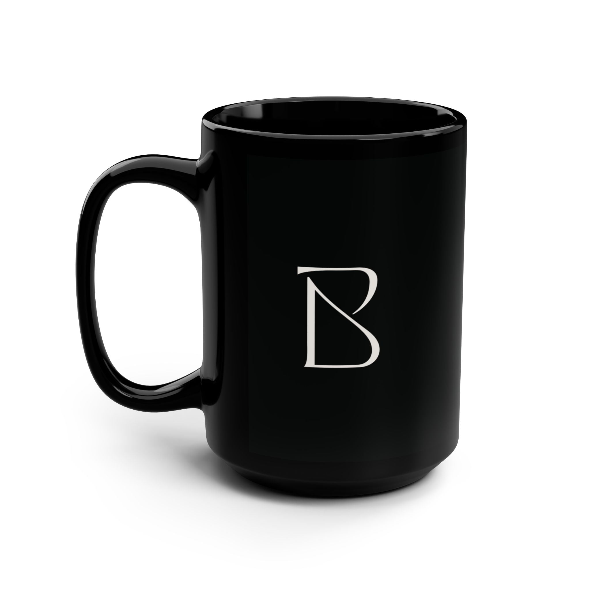 Black 15oz Ceramic Mug — Classic Coffee & Tea Cup