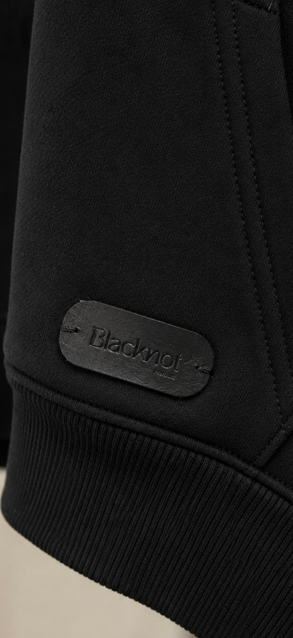 BLACKNOT Leather Label Double Zip Hoodie