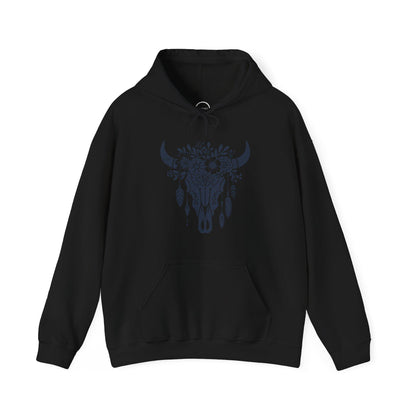 Cow floral skulls Heavy Blend Hooded Sweatshirt