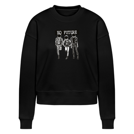 No Future Cropped Organic Sweatshirt - black